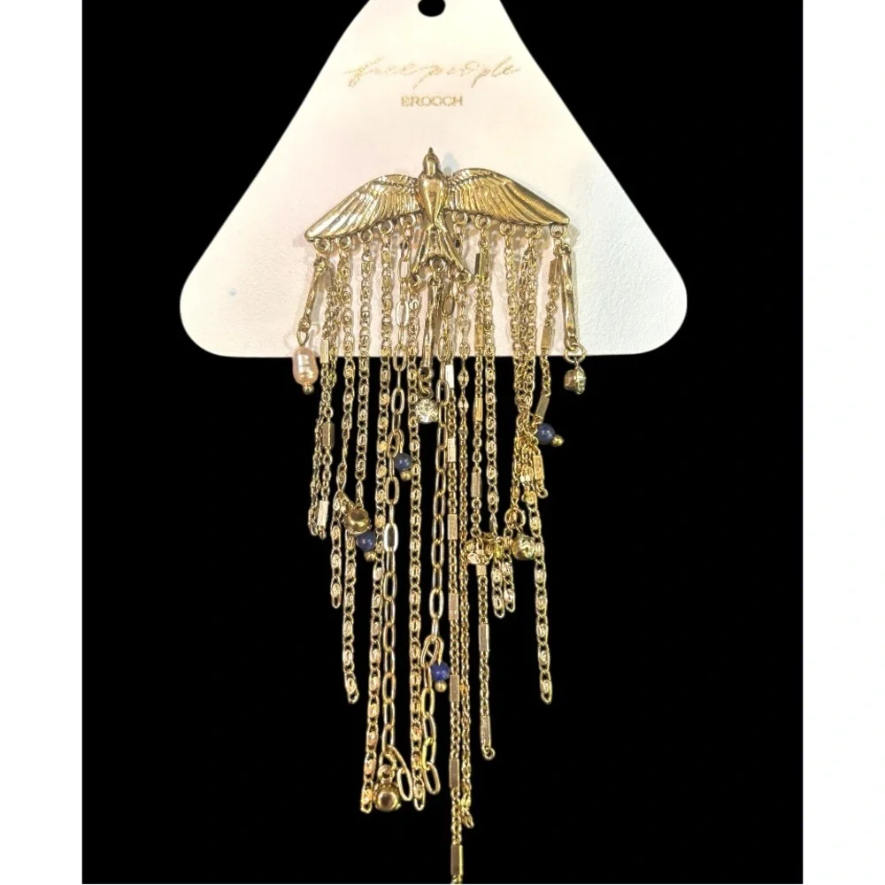 Free People Cresta Brooch Gold NWT